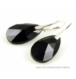 Bijou Gio Design™ Zilveren Oorbellen met Swarovski Elements Pear-Shaped "Jet" Bijou Gio Design™ Zilveren Oorbellen met Swarovski Elements Pear-Shaped "Jet"