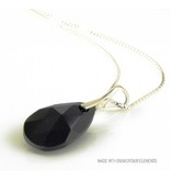 Bijou Gio Design™ Zilveren Ketting met Swarovski Elements Pear-Shaped "Jet"