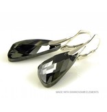 Bijou Gio Design™ Zilveren Oorbellen met Swarovski Elements Wing "Silver Night"