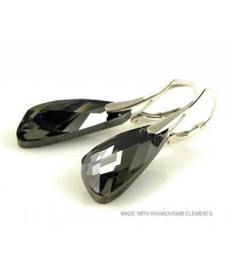 Bijou Gio Design™ Silver Earrings with Swarovski Elements Wing "Silver Night"