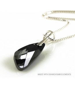 Bijou Gio Design™ Zilveren Ketting met Swarovski Elements Wing "Silver Night"