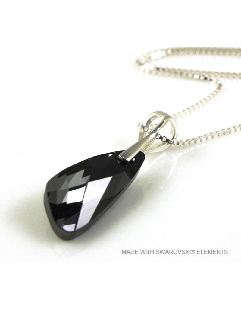 Bijou Gio Design™ Zilveren Ketting met Swarovski Elements Wing "Silver Night"