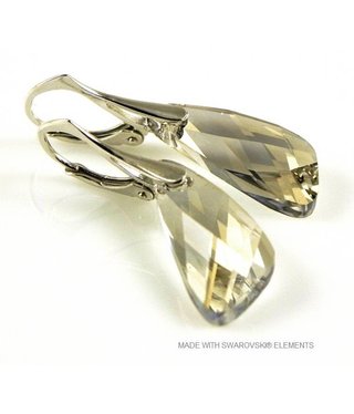 Bijou Gio Design™ Silver Earrings with Swarovski Elements Wing "Silver Shade"