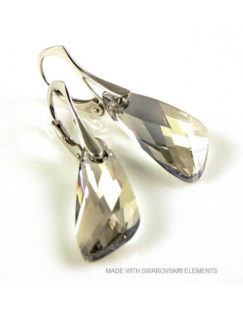 Bijou Gio Design™ Silver Earrings with Swarovski Elements Wing "Silver Shade"