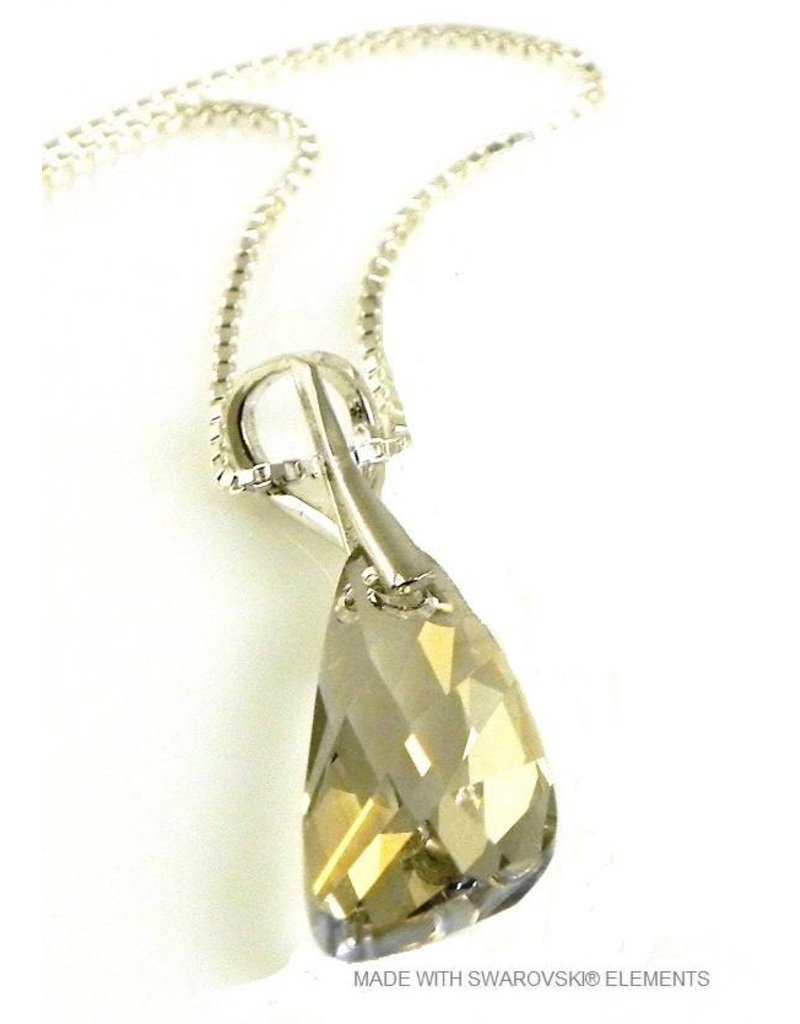 Bijou Gio Design™ Zilveren Ketting met Swarovski Elements Wing "Silver Shade"