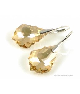 Bijou Gio Design™ Zilveren Oorringen met Swarovski Elements Baroque "Golden Shadow"