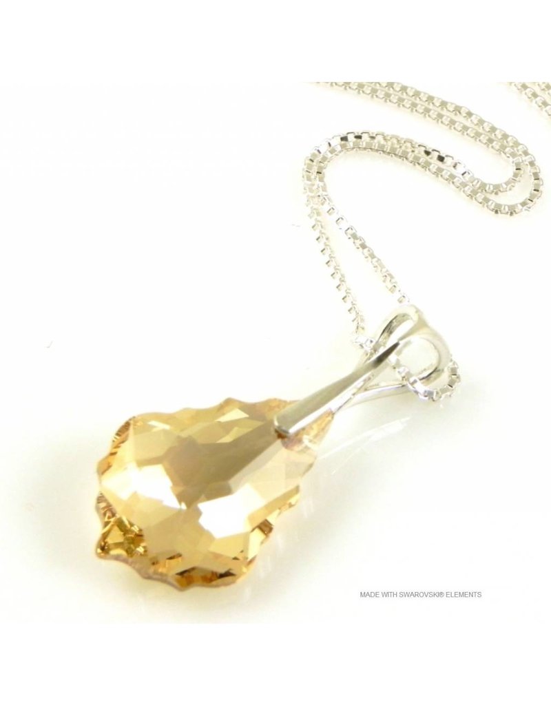 Bijou Gio Design™ Silver Necklace with Swarovski Elements Baroque "Golden Shadow"