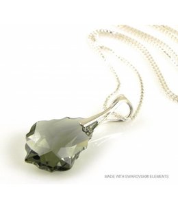 Bijou Gio Design™ Zilveren Ketting met Swarovski Elements Baroque "Black Diamond"