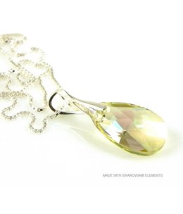 Bijou Gio Design™ Silver Necklace with Swarovski Elements Pear-Shaped "Luminous Green"