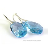 Bijou Gio Design™ Silver Earrings with Swarovski Elements Pear-Shaped "Aquamarine"