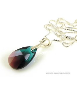 Bijou Gio Design™ Zilveren Ketting met Swarovski Elements Pear-Shaped "Zircon Burgund Blue"