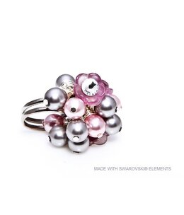 Bijou Gio Design™ Ring Grey Pink Flower