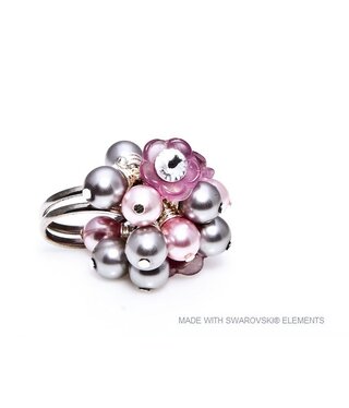 Bijou Gio Design™ Ring Bloem Roze-Grijs