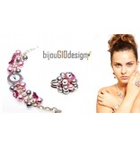 Bijou Gio Design™ Z0910 R03 Ring Bloem Roze-Grijs