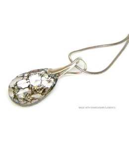 Bijou Gio Design™ Silver Necklace with Swarovski Elements Pear-Shaped "Crystal Gold Patina"