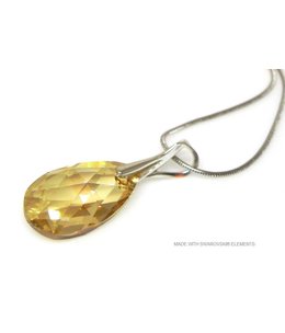 Bijou Gio Design™ Zilveren Ketting met Swarovski Elements Pear-Shaped "Golden Shadow"