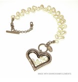 Bijou Gio Design™ Pearl Bracelet with Stainless Steel Memory Locket and little Pearls