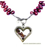 Bijou Gio Design™ Robuuste Parelcollier met RVS glazen hart medaillon en mini zoetwaterparels Bijou Gio Design™ Robuuste Parelcollier met RVS glazen hart medaillon en mini zoetwaterparels