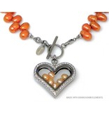 Bijou Gio Design™ Pearl Collier with Stainless Steel Memory Locket and mini Pearls