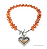 Bijou Gio Design™ Parelcollier met RVS glazen hart medaillon en mini zoetwaterparels