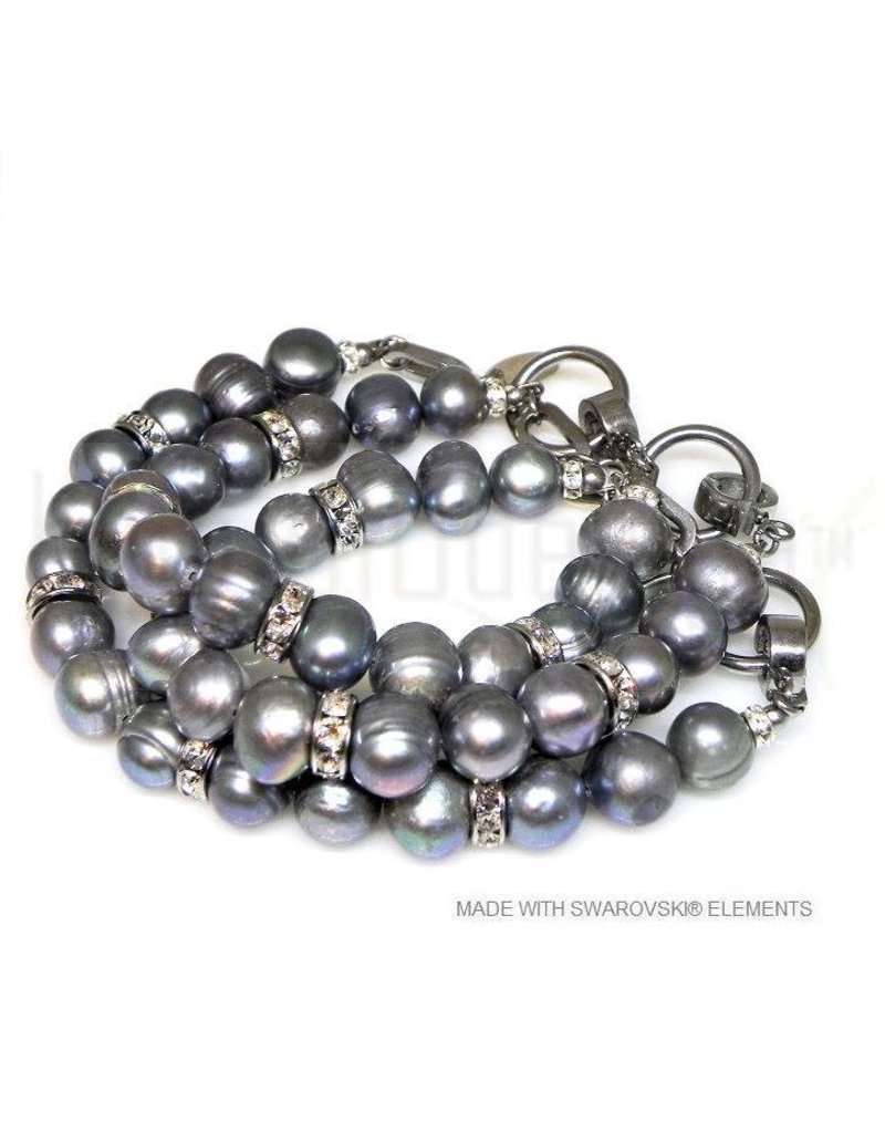 Bijou Gio Design™ Set Stainless Steel Pearl Bracelet and Pearl Necklace