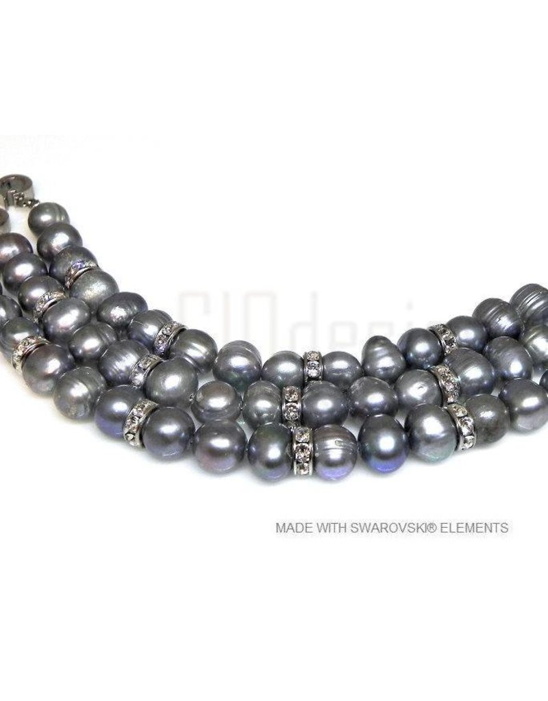 Bijou Gio Design™ Set Stainless Steel Pearl Bracelet and Pearl Necklace