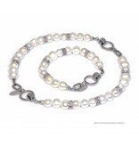 Bijou Gio Design™ Set Stainless Steel Pearl Bracelet and Pearl Necklace