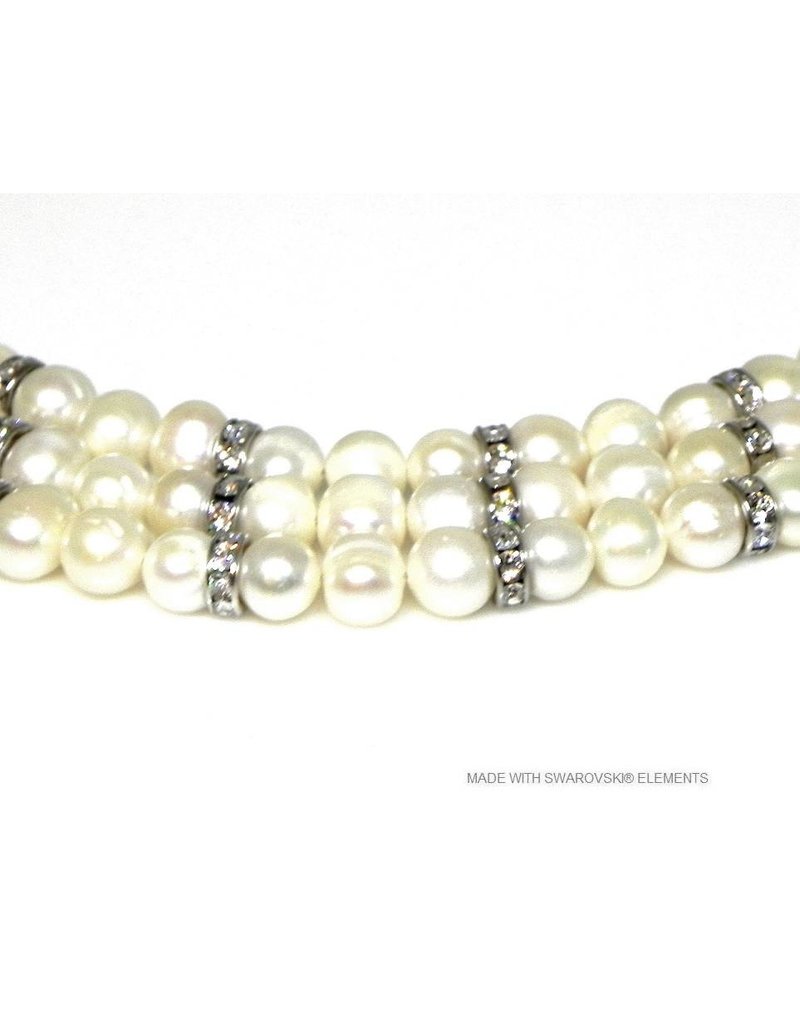 Bijou Gio Design™ Set Stainless Steel Pearl Bracelet and Pearl Necklace