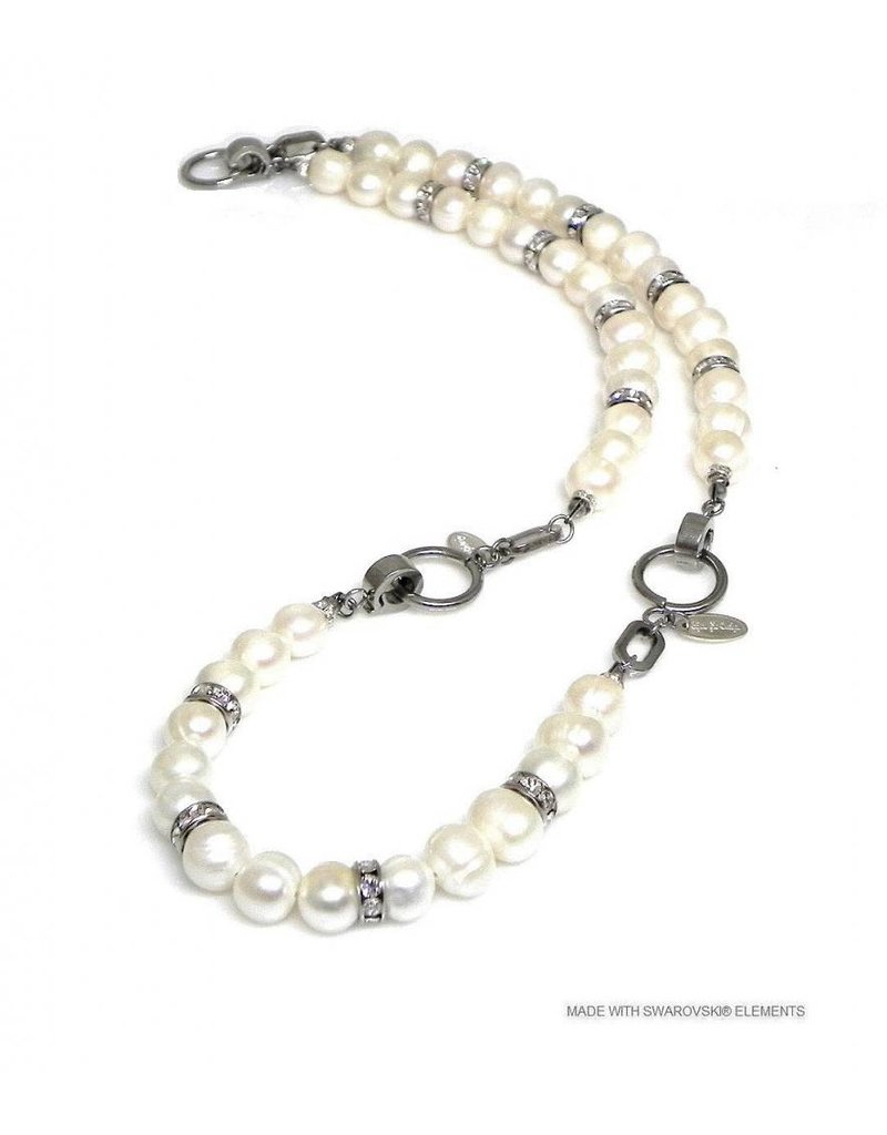 Bijou Gio Design™ Set Stainless Steel Pearl Bracelet and Pearl Necklace