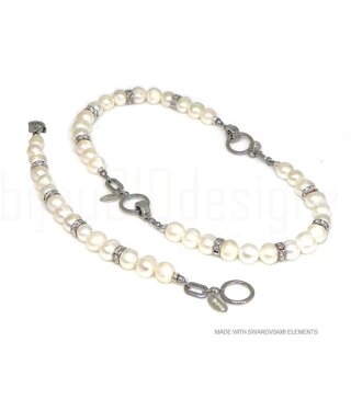 Bijou Gio Design™ Set RVS Parelarmband en Parelcollier