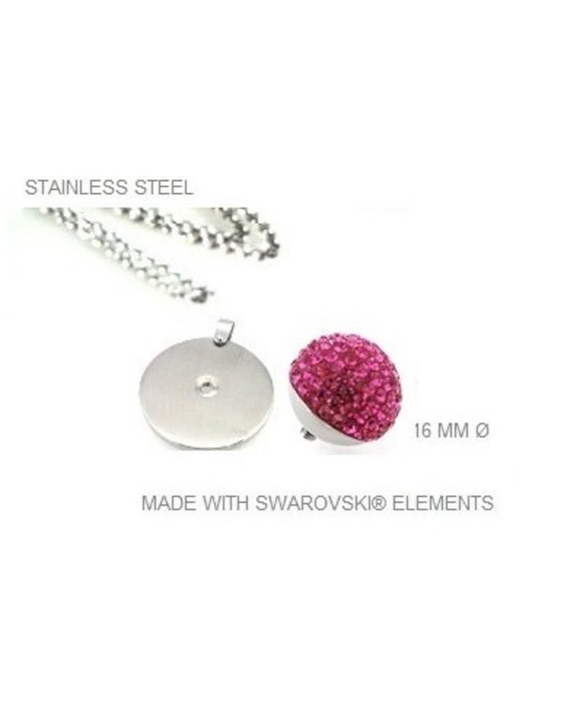 Stainless Steel necklace and pendant with removable Swarovski stone