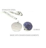 Stainless Steel necklace and pendant with removable Swarovski stone