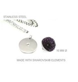 Stainless Steel necklace and pendant with removable Swarovski stone