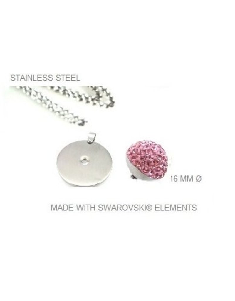 Stainless Steel necklace and pendant with removable Swarovski stone