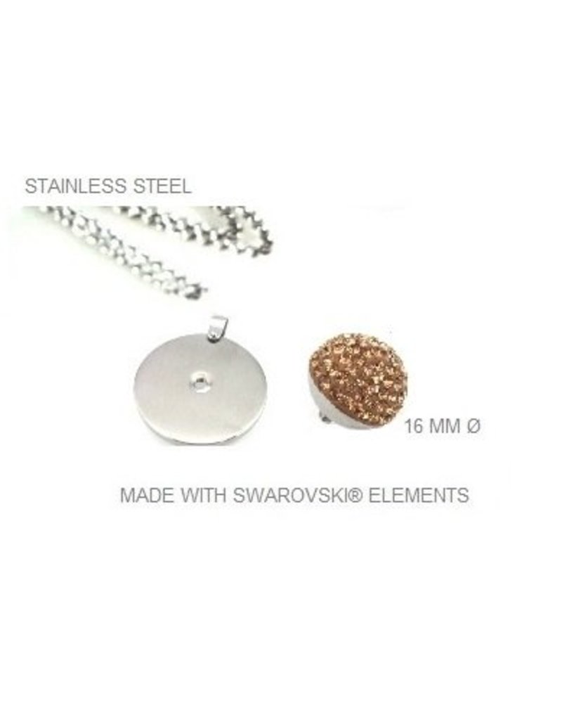 Roestvrij stalen ketting en hanger met verwisselbare Swarovski stenen