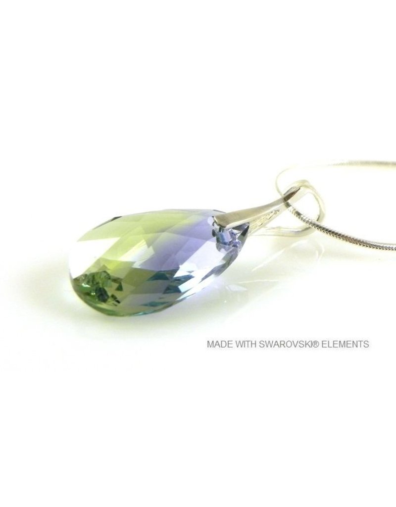 Bijou Gio Design™ Zilveren Ketting met Swarovski Elements Pear-Shaped "Pro. lav - chrys. blend"