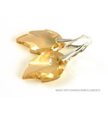 Bijou Gio Design™ Zilveren Oorbellen met Swarovski Elements Leaf "Crystal Golden Shadow"