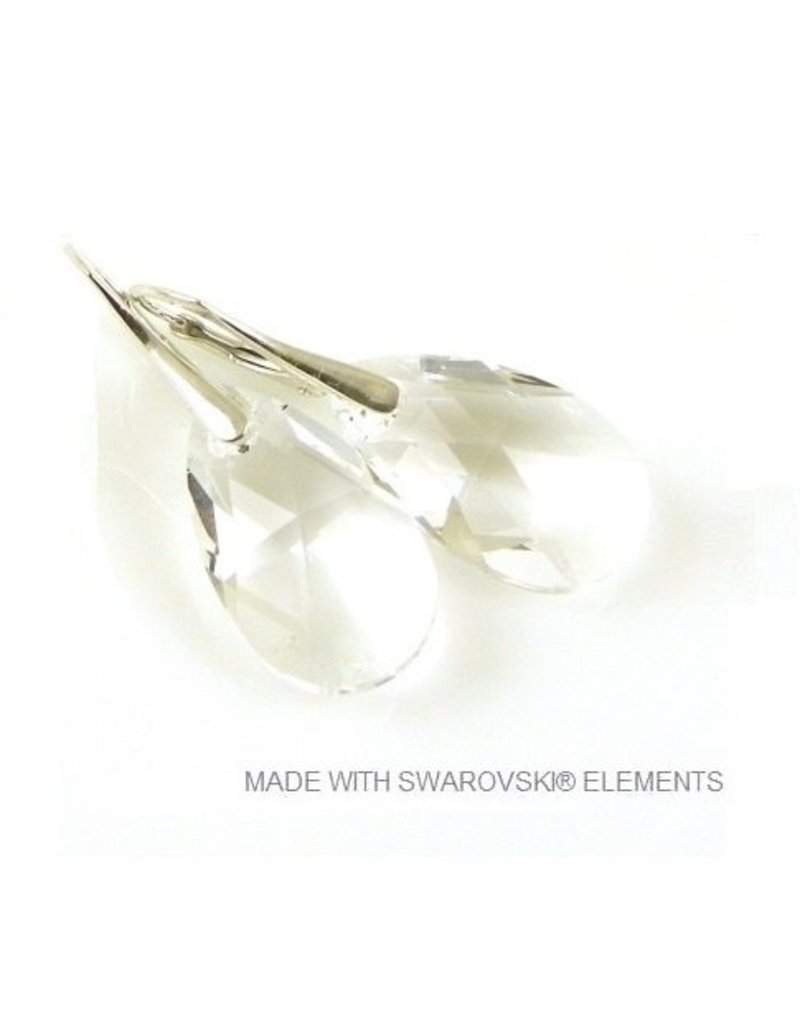 Bijou Gio Design™ Silver Earrings with Swarovski Elements Pear-Shaped "Crystal"