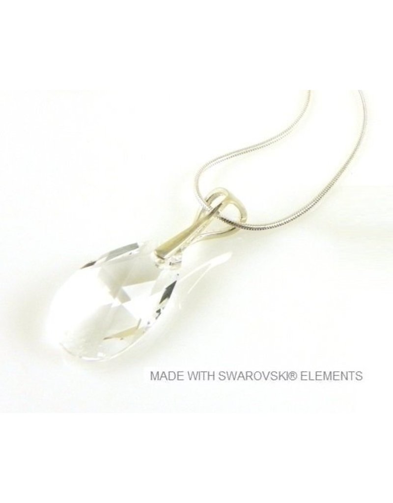 Bijou Gio Design™ Zilveren Ketting met Swarovski Elements Pear-Shaped "Crystal"