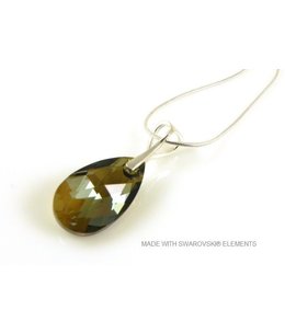 Bijou Gio Design™ Silver Necklace with Swarovski Elements Pear-Shaped "Bronze Shade"