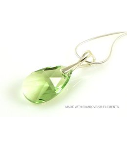 Bijou Gio Design™ Silver Necklace with Swarovski Elements Pear-Shaped "Peridot"