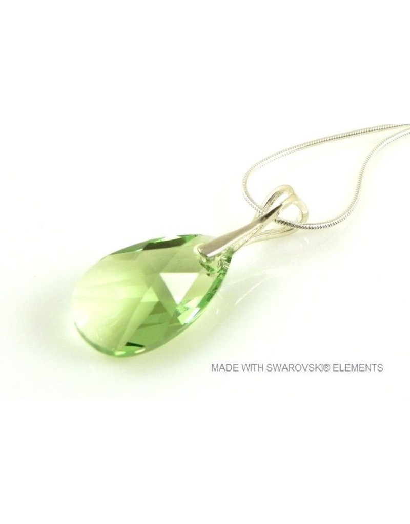 Bijou Gio Design™ Zilveren Ketting met Swarovski Elements Pear-Shaped "Peridot"