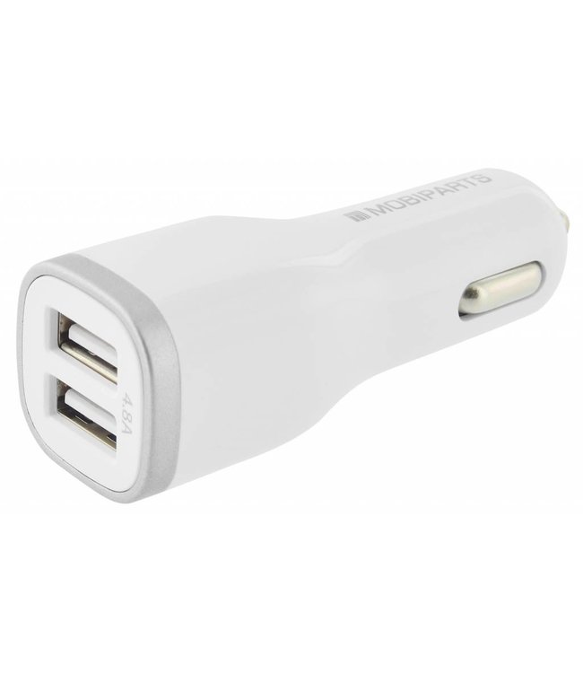 Mobiparts Mobiparts Car Charger Dual USB 4.8A + Lightning Cable White