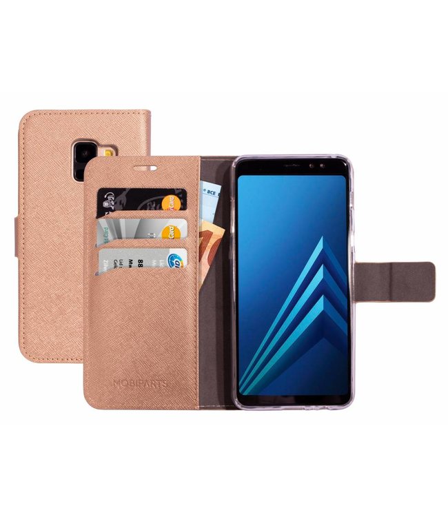Mobiparts Mobiparts Saffiano Wallet Case Samsung Galaxy A8 (2018) Copper