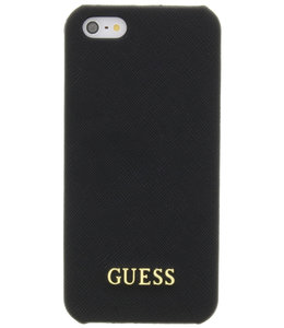 Guess Guess Saffiano Backcover Case Apple iPhone 5/5S/SE Black GUHCPSETBK