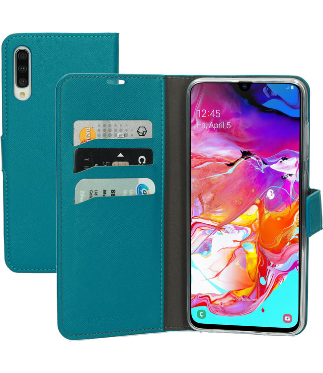 Mobiparts Mobiparts Saffiano Wallet Case Samsung Galaxy A70 Turquoise