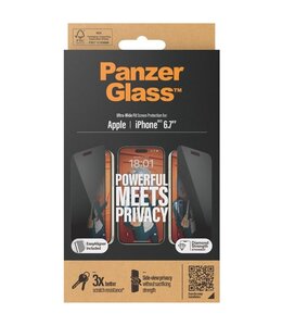 PanzerGlass iPhone 15 Plus - Ultra-Wide Fit Privacy with EasyAligner