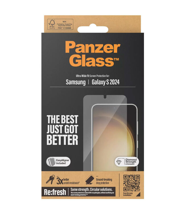 PanzerGlass Samsung Galaxy S24 5G Ultra-Wide Fit Refresh with EasyAligner
