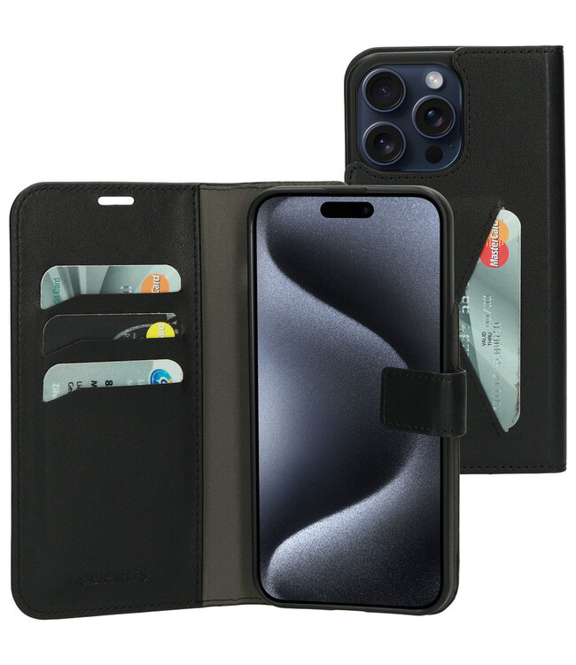 Mobiparts Classic Wallet Case Apple iPhone 15 Pro Max Black