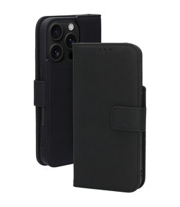 Mobiparts Leather Wallet Case Apple iPhone 16 Pro Black (MagSafe Compatible)